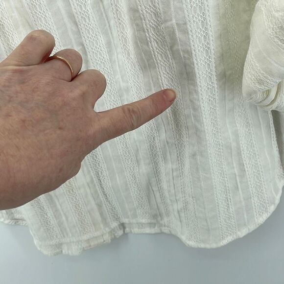 Banana Republic Women's Button Down Shirt Top Long Sleeve Blouse Cream Large - Picture 6 of 10